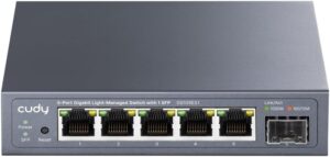 CUDY GS105ES1 - מבט מלפנים עם תצוגת יציאות