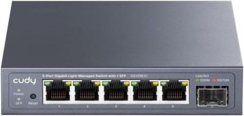 CUDY GS105ES1 - מבט מלפנים עם תצוגת יציאות