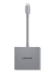 Lenovo USB-C 4 in 1 Hub Gen2 - מבט קדמי עם כבל Type-C