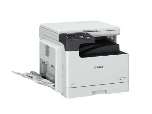 מכונת צילום Canon imageRUNNER 2425 - מבט זווית עם מגש נייר פתוח