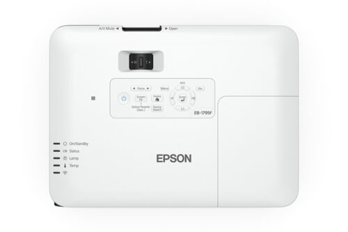 לוח בקרה עליון של מקרן Epson EB-1795F עם תווית הדגם