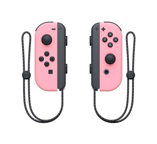 בקרי Joy-Con ורוד פסטל עם רצועות יד מקוריות