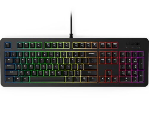 Lenovo Legion K310 RGB - מבט מלמעלה עם תאורת RGB מלאה