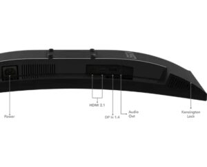 Lenovo Legion R27fc-30 - חיבורים: HDMI, DisplayPort, אודיו, Kensington Lock