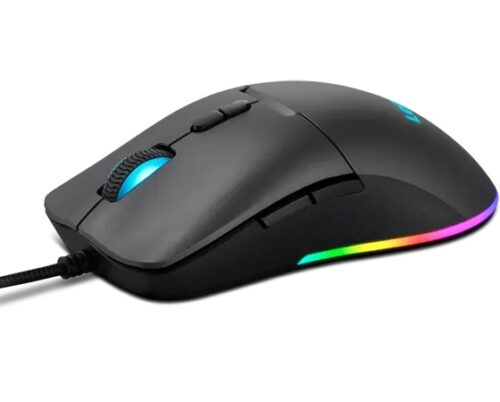 Lenovo M210 RGB Gaming Mouse - זווית נוספת עם תאורת RGB דולקת