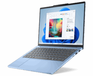 Lenovo IdeaPad Slim 5 13ARP10 Polar Blue - מבט מלפנים עם מסך פתוח