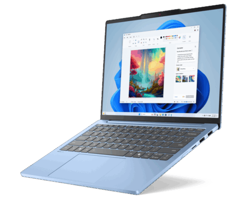 Lenovo IdeaPad Slim 5 13ARP10 Polar Blue - מבט מלפנים עם מסך פתוח