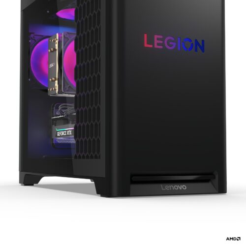 Lenovo Legion T5 30AGB10 - תקריב על תאורת RGB וכרטיס המסך