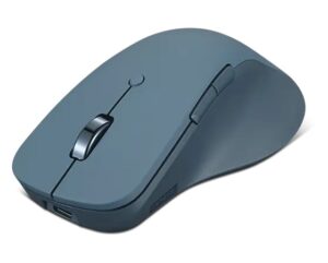Lenovo Yoga Pro Mouse - מבט בזווית עם יציאת USB-C לטעינה וגלגל גלילה