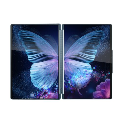 Lenovo Yoga Book 9 14IAH10 83KJ001LIV - שני מסכי OLED במצב שימוש פתוח