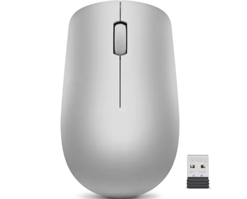 Lenovo 530 Wireless Mouse - מבט מלמעלה עם מקלט Nano USB
