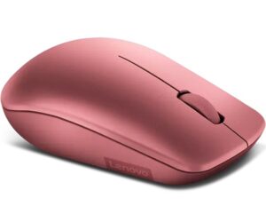 עכבר Lenovo 530 Wireless Mouse אדום דובדבן - מבט צד עם לוגו Lenovo