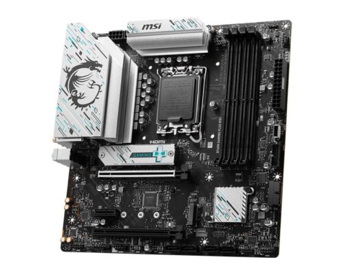 MSI B760M GAMING PLUS WIFI - מבט בזווית על הלוח