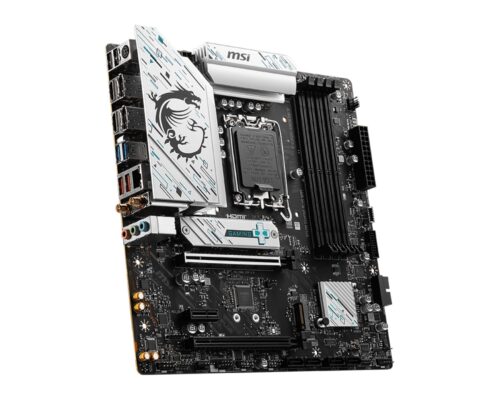 MSI B760M GAMING PLUS WIFI - זווית נוספת עם פאנל החיבורים