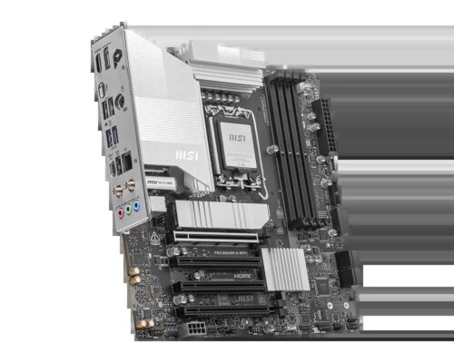 לוח אם MSI PRO B860M-A WIFI - זווית עם פאנל חיבורים