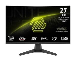 MSI MAG 276CF E20 - מבט מלפנים, מסך גיימינג קעור 27 אינץ