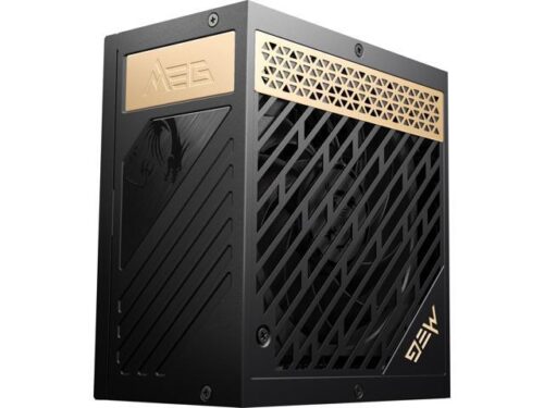MSI MEG Ai1300P PCIE5 - מבט צד עם לוחית המותג MEG