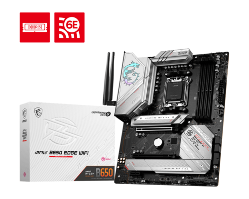 לוח אם MSI MPG B650 EDGE WIFI - תצוגה ראשית עם קופסת המוצר