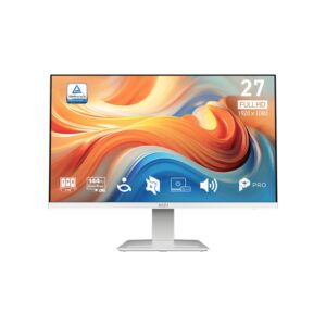 MSI PRO MP273W E14A - מבט קדמי, מסך לבן 27 אינץ