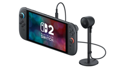 מצלמת Nintendo Switch 2 Camera מחוברת לקונסולה במצב נייד