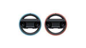 Nintendo Switch 2 Joy-Con 2 Wheel Pair - הגאים כחול ואדום מבט מלפנים
