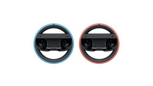 Nintendo Switch 2 Joy-Con 2 Wheel Pair - הגאים כחול ואדום מבט מלפנים
