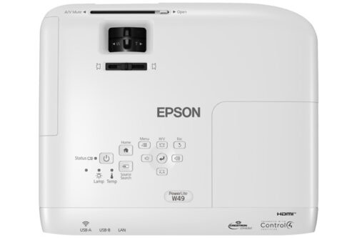 מקרן Epson EB-W49 לוח בקרה ומקש הפעלה