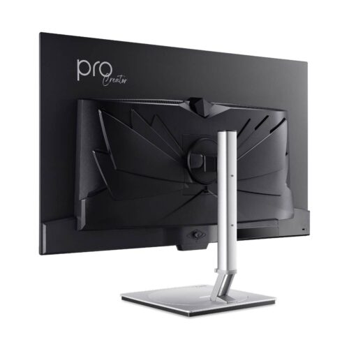 Acer ProCreator PE320QK X - תקריב על פסי החיבורים והמעמד