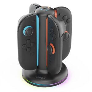 עמדת טעינה iPega PG-SW2052 - מבט בזווית עם תאורת RGB בבסיס
