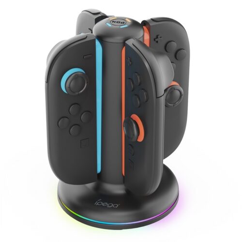 עמדת טעינה iPega PG-SW2052 - מבט בזווית עם תאורת RGB בבסיס