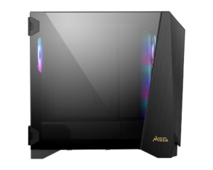 מארז מחשב MSI MEG PROSPECT 700R שחור - מבט קדמי ישיר עם פאנל זכוכית מחוסמת