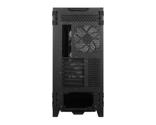 מארז מחשב MSI MEG PROSPECT 700R שחור - מבט אחורי עם חריצי הרחבה ומאוורר אחורי