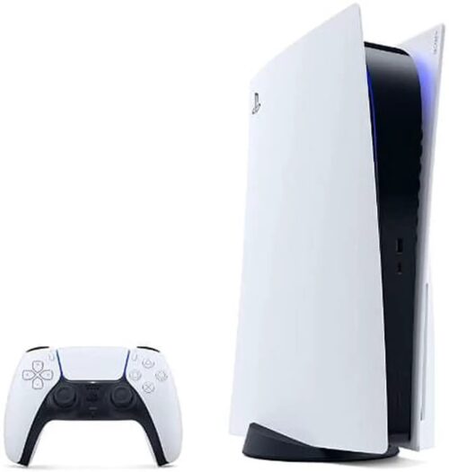 Sony PlayStation 5 CFI-1216A - מבט בזווית עם בקר DualSense