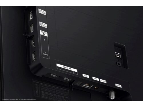 Samsung QE55S90F - תקריב על יציאות החיבור בגב הטלוויזיה