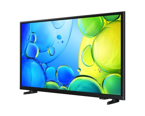 Samsung U43F6000 - מבט קדמי בזווית שמאל עם תצוגת מסך צבעונית
