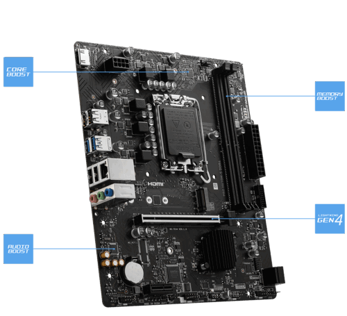 לוח אם MSI PRO H610M-S DDR4 - תכונות Core Boost Memory Boost Lightning Gen4