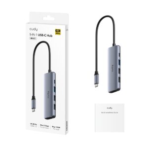 רכזת USB-C CUDY UH405 - אריזת המוצר ותכולה