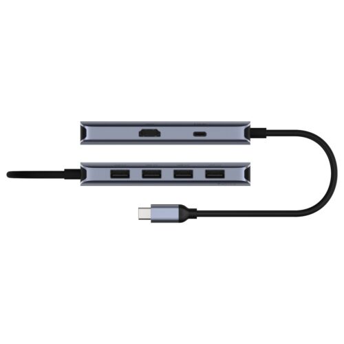רכזת USB-C CUDY UH500 - תרשים יציאות ומפרט חיבורים