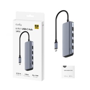 רכזת USB-C CUDY UH500 - אריזת המוצר ותכולה