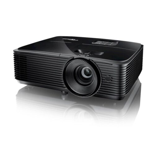 מקרן Optoma W381 - מבט קדמי, לוגו Optoma קריא (מקור: projection.center, רשומת המוצר המדויקת)