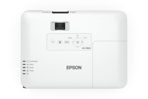 מקרן Epson EB-1780W מבט עליון עם לוח בקרה ותווית דגם