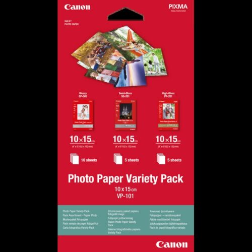 נייר צילום קנון Canon VP-101 חבילת מגוון 10x15 ס"מ - 20 דפים