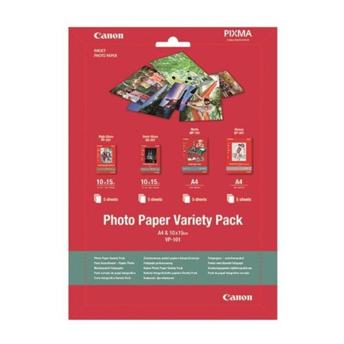 נייר צילום קנון Canon VP-101 חבילת מגוון A4 ו-10x15 ס"מ - 20 דפים
