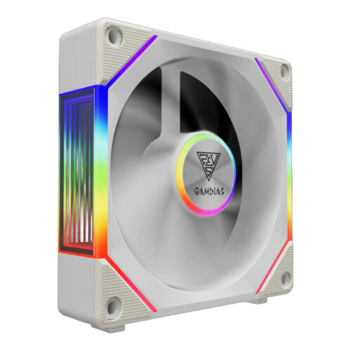 מאוורר מארז GAMDIAS AEOLUS P2-1201 WH - מאוורר ARGB יחיד 120 מ"מ לבן PWM