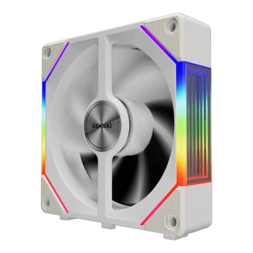 מאוורר מארז GAMDIAS AEOLUS P2-1201 WH - מאוורר ARGB יחיד 120 מ"מ לבן PWM