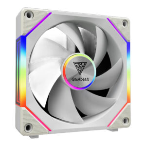 מאוורר מארז GAMDIAS AEOLUS P2-1201 WH - מאוורר ARGB יחיד 120 מ"מ לבן PWM