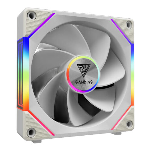 מאוורר מארז GAMDIAS AEOLUS P2-1201 WH - מאוורר ARGB יחיד 120 מ"מ לבן PWM