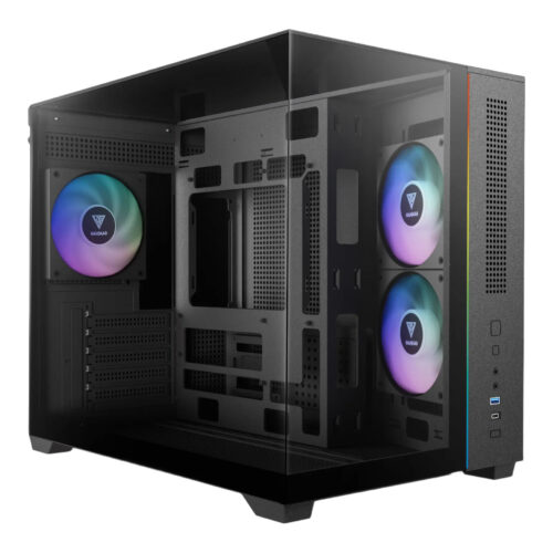 מארז מחשב GAMDIAS ATLAS M3M - Micro Tower זכוכית מחוסמת תלת-צדדית ARGB