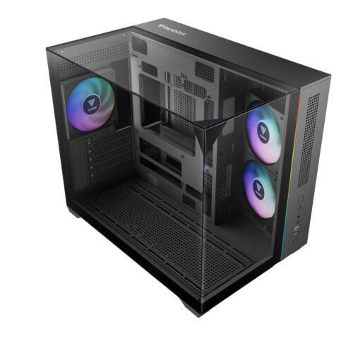 מארז מחשב GAMDIAS ATLAS M3M - Micro Tower זכוכית מחוסמת תלת-צדדית ARGB