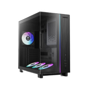 מארז מחשב GAMDIAS ATLAS M4 - Mid Tower זכוכית פנורמית 4 מאווררי ARGB